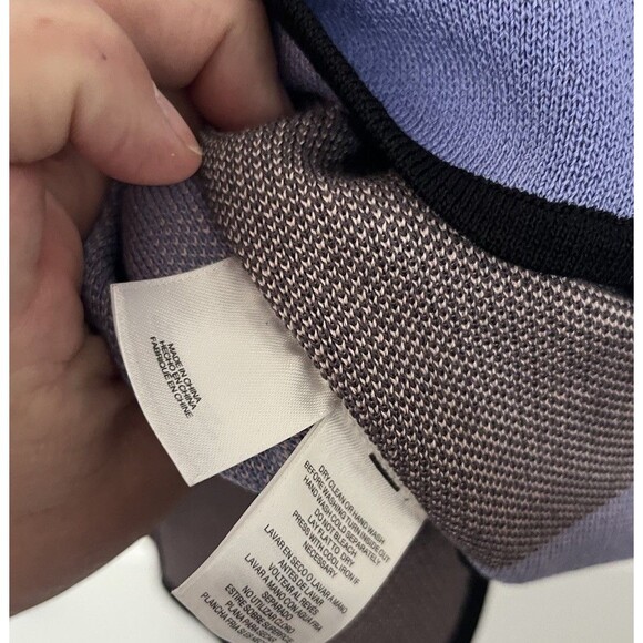 Anne Klein Pastel Pink Purple Color Block Zip Front Poncho Sweater Knit XS - Picture 6 of 7